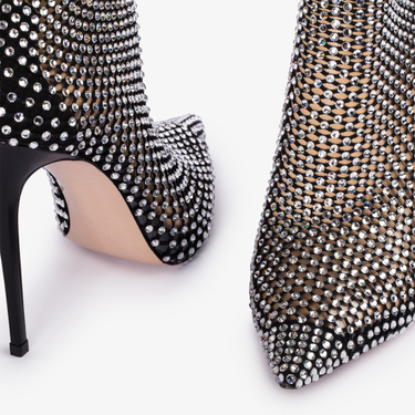 BOTTINE GILDA 120 mm NERO/CRYSTAL | Le Silla