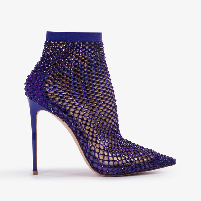 Le Silla Stivaletto calza e Cristalli viola kamala