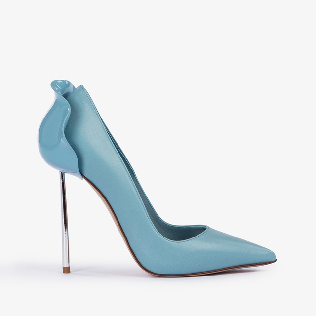 Le Silla Décolleté pelle azzurra sugar
