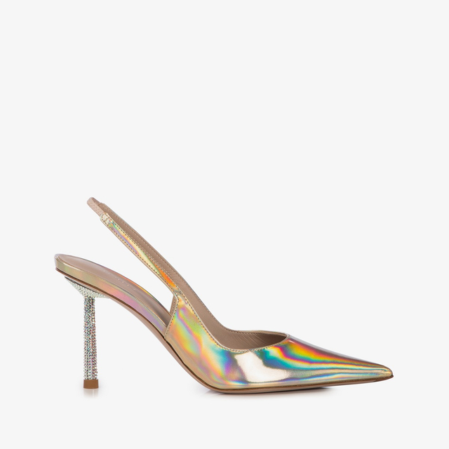 Le Silla Slingback iridescente nude