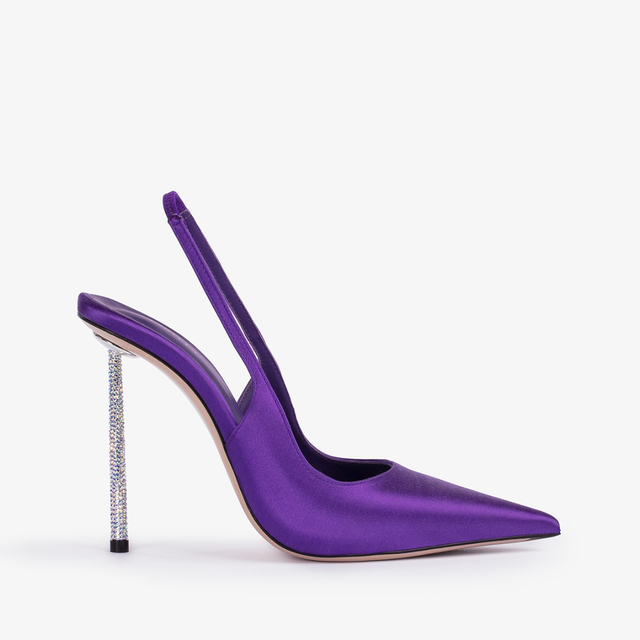 Le Silla Slingback raso viola kamala