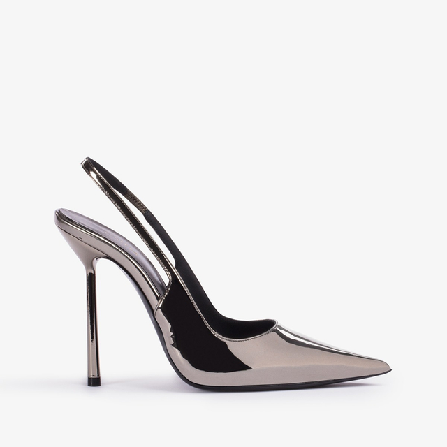 Le Silla Slingback metallizzata peltro