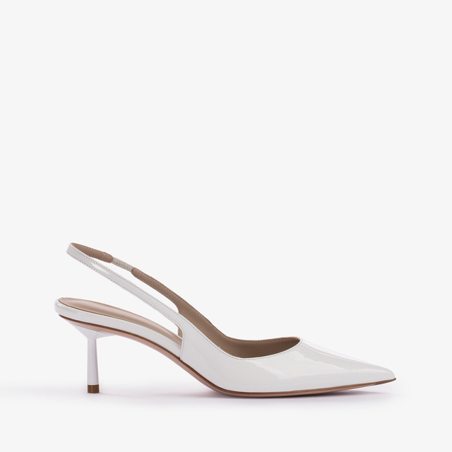 Le Silla Slingback vernice bianca carta