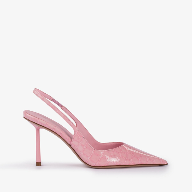 Le Silla Slingback stampa coccodrillo rosa dea