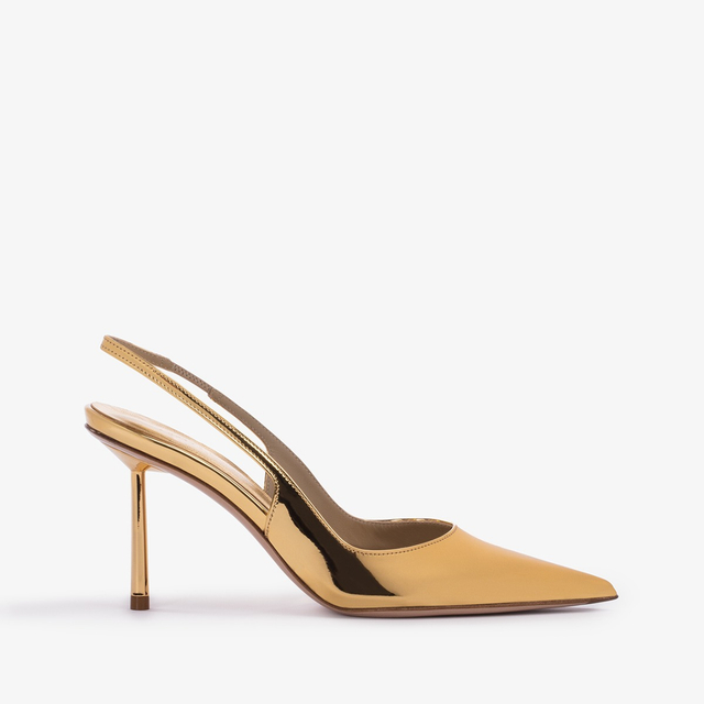 Le Silla Slingback metallizzata oro pepita