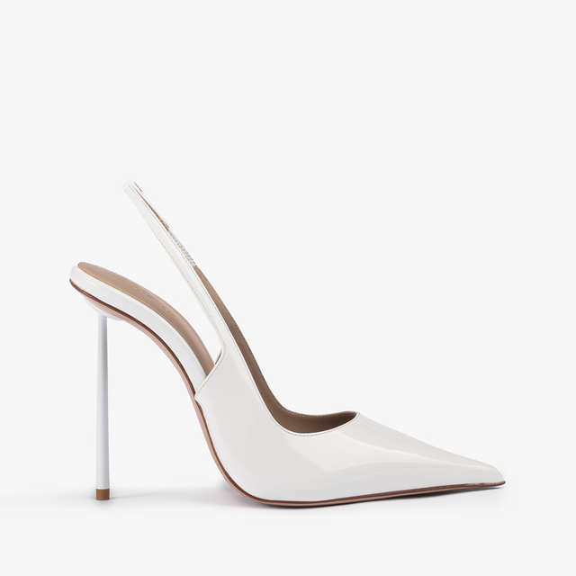 Le Silla Slingback vernice bianca carta