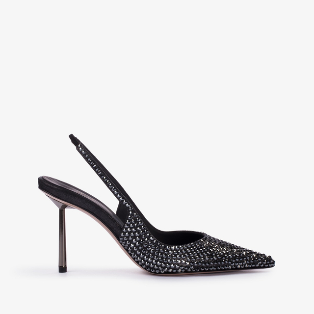 Le Silla Slingback cristalli nero jet