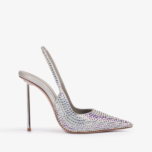 Le Silla Slingback cristalli argento eclissi