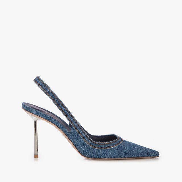 Le Silla Slingback denim blu