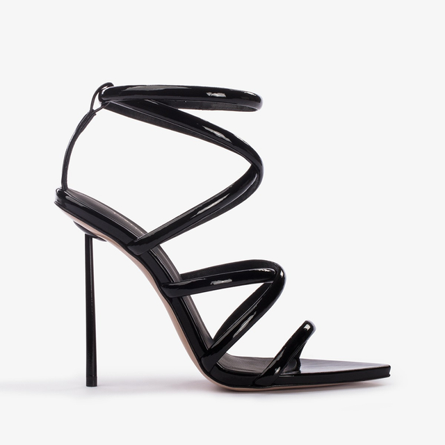 Le Silla Sandalo con fasce incrociate vernice nero