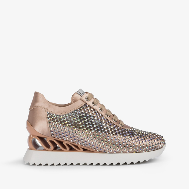 Le Silla Sneaker rete nude skin e Cristalli