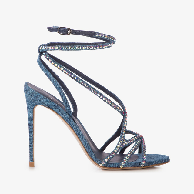 Le Silla Sandalo denim blu