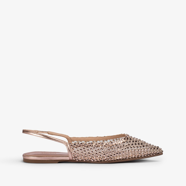 Le Silla Slingback gioiello rete oro rosa e Cristalli