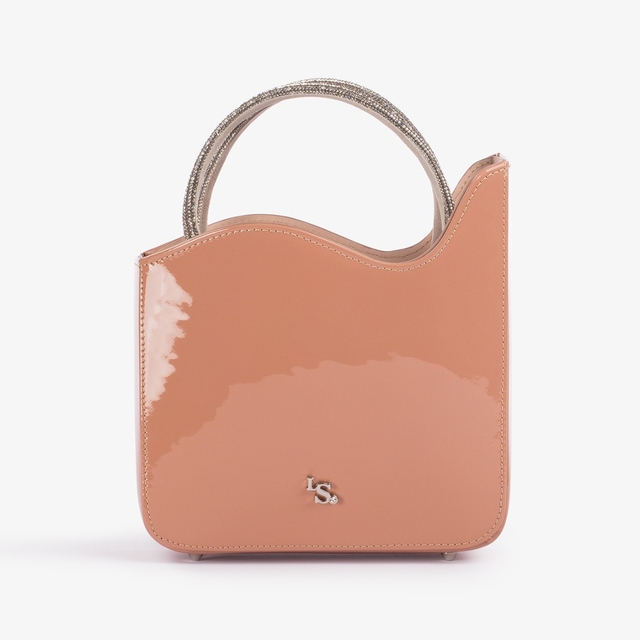 Le Silla Small bag vernice nude phard e Cristalli