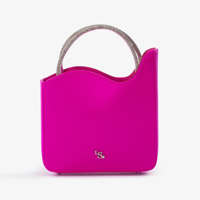 Le Silla Small bag raso fucsia bouganville e Cristalli