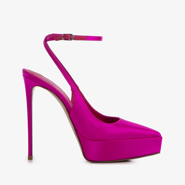 Le Silla Slingback con plateau raso fucsia bouganville