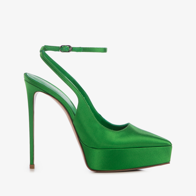 Le Silla Slingback con plateau raso verde emerald