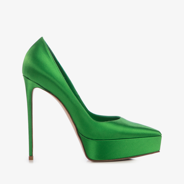 Le Silla Décolleté con plateau raso verde emerald