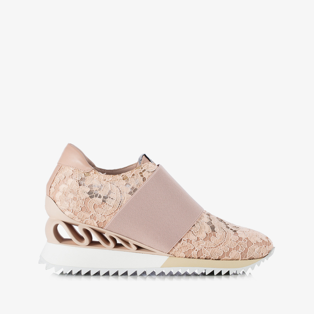 Le Silla Sneaker pizzo nude phard