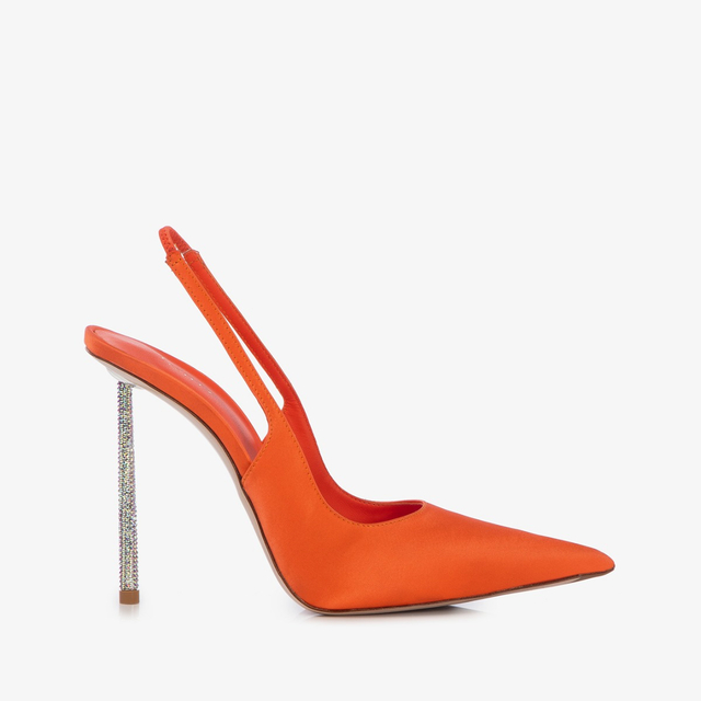 Le Silla Slingback raso arancione mandarin