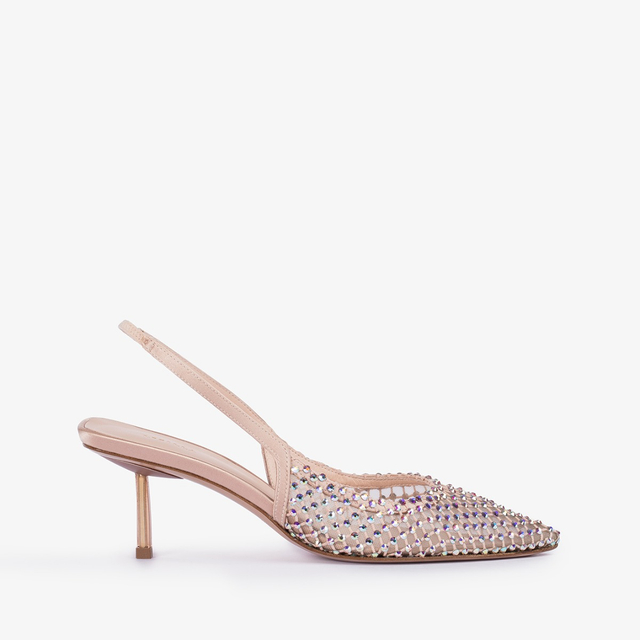 Le Silla Slingback gioiello rete nude skin