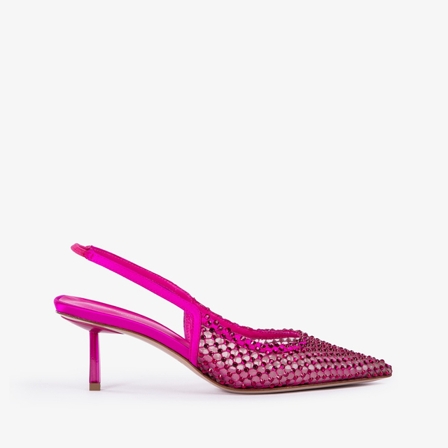 Le Silla Slingback gioiello rete fucsia bouganville