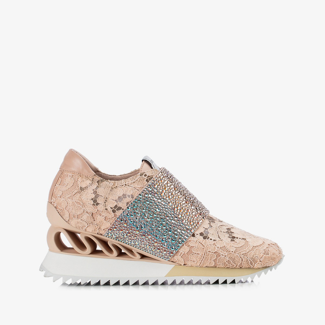 Le Silla Sneaker pizzo nude phard